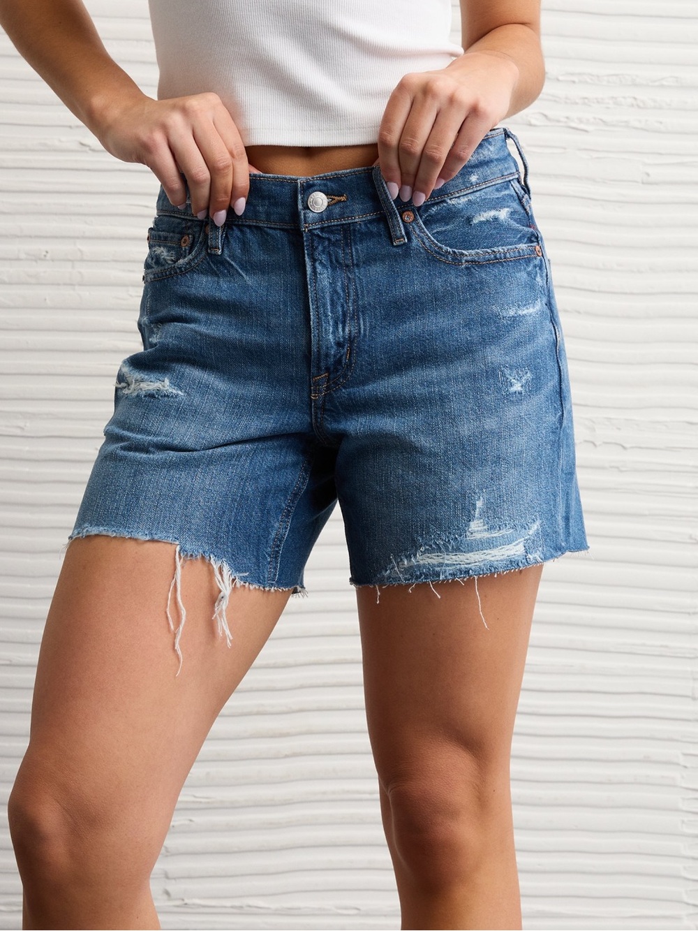 New American Eagle High Waist Jean Shorts Size 14